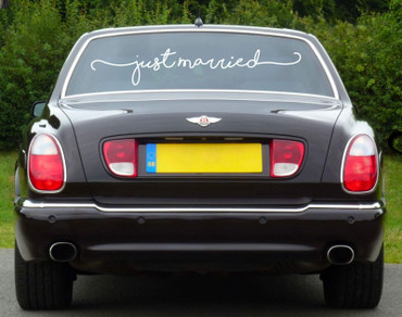 Wedding Gift - Just Married Car Window Decal - Vinyl Art Decoration for Living Room, Bedroom or Home Decor