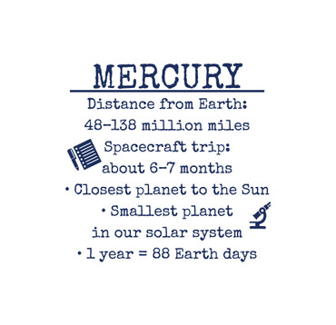 Custom Request Vinyl Wall Decal - Planet Facts- 8 Planets and Facts - approx. 9" x 9" each