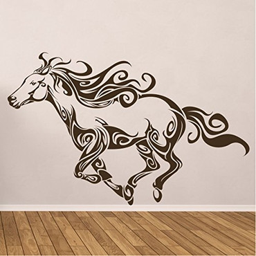 Running Horse with Swirls | Customize with Recipient's Name - Brown