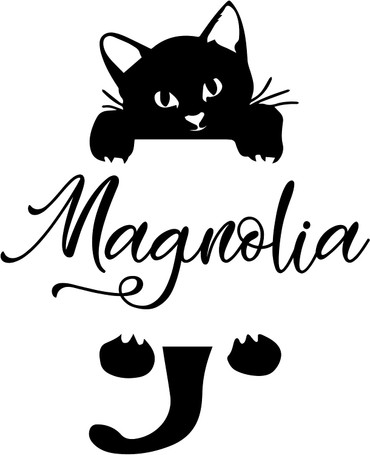 Hanging Cat with Personalized Name Vinyl