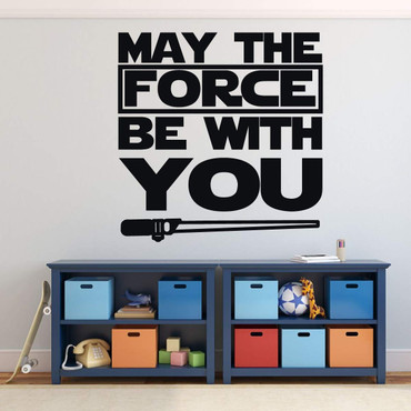 Star Wars 'May the Force Be With You' with Lightsaber Wall Decal - Black