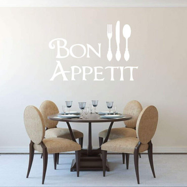 Bon Appetit Wall Decal - White