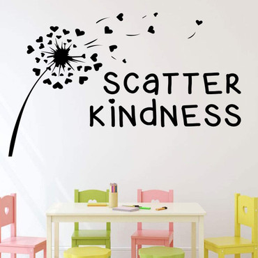 'Scatter Kindness' Vinyl Wall Decal - Black