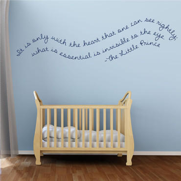 'IT Is Only With The Heart...' The Little Prince Vinyl Wall Decor - Navy Blue