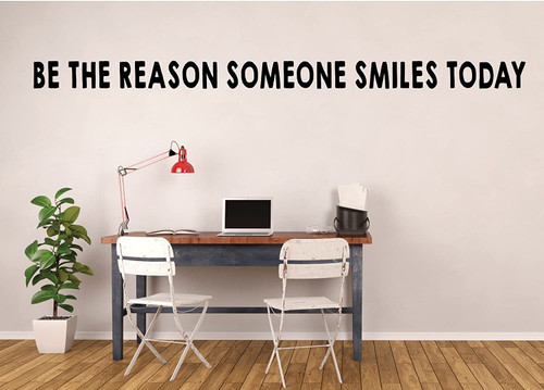 'Be the Reason Someone Smiles Today' Vinyl Lettering Decal - Black