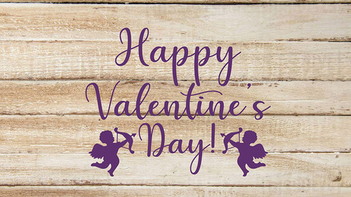'Happy Valentine's Day' Vinyl Wall Decal - Purple