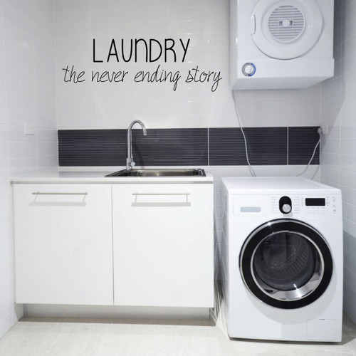 'Laundry - The Never Ending Story' Wall Decal - Black
