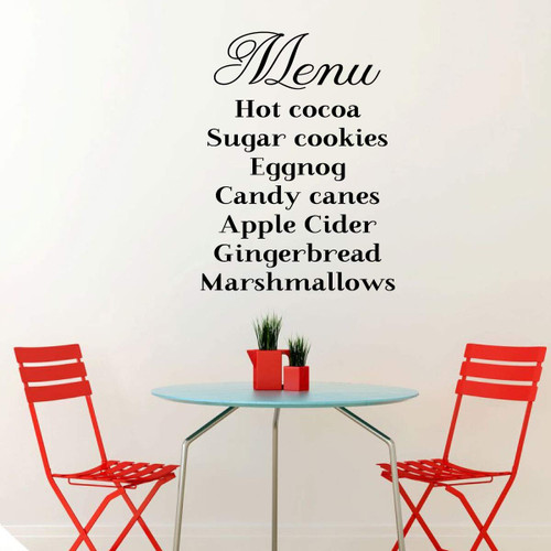 Christmas Menu Kitchen Wall Decor - Black