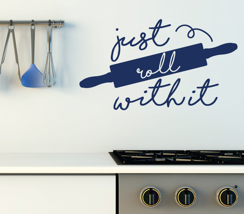 'Just Roll With It' Kitchen Wall Decor - Dark Blue