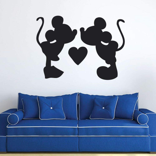 Mickey and Minnie Heart Wall Decal