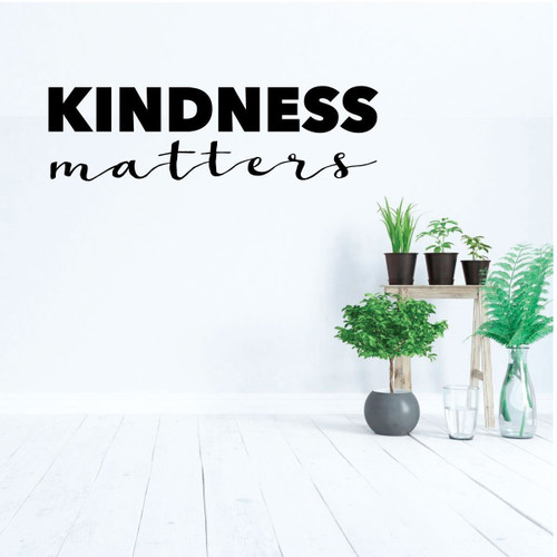 Kindness Matters sticker. Vinyl wall decal. Black