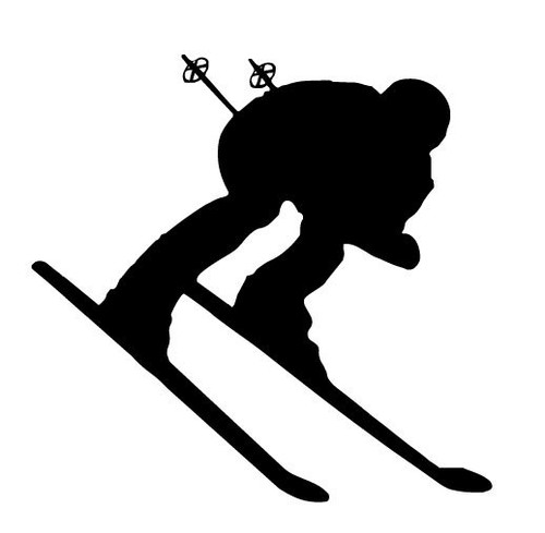 Downhill Snow Skier Silhouette Vinyl Decoration
