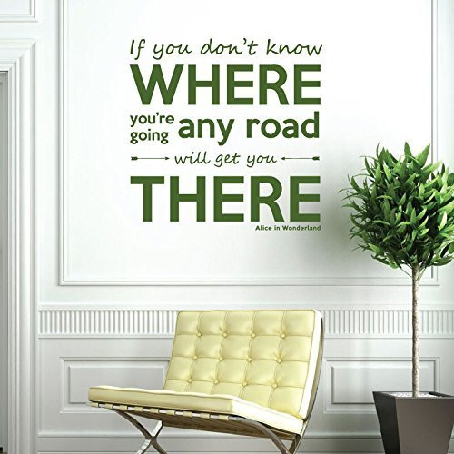 Alice in Wonderland Life Quotes Vinyl Wall Decal - Home or Office Decor for Living Room - School or Library Decoration