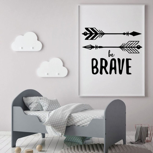 Arrow Wall Decal - Be Brave - Vinyl Decor for Baby's Room, Children's Bedroom or Play Room - VINYL DECAL ONLY - FRAME NOT INCLUDED
