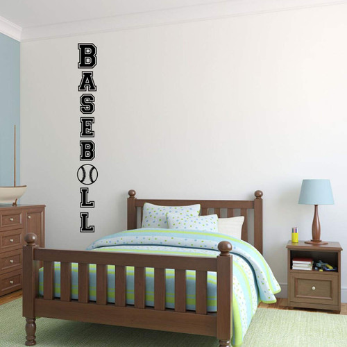 Baseball Wall Decal | Vinyl Sticker for Sport-Loving Fans | For Bedroom, Playroom, or Other Living Space | Black, White, Red, Brown, Charcoal Gray, Other Colors
