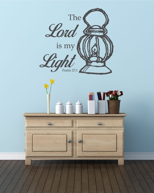 Bible Verse Wall Decals - Psalm 27:1 - The Lord is My Light - Scripture Wall Art, Church Wall Decals, Christian Home Decor for The Bedroom, Living Room, or Playroom