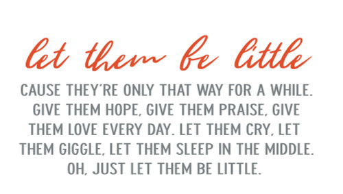 Children's Wall Decal Quote - "Let Them Be Little Cause They're Only That Way For A While" - Vinyl Sticker Decoration for Boy's or Girl's Playroom, Bedroom - Baby Nursery Decor