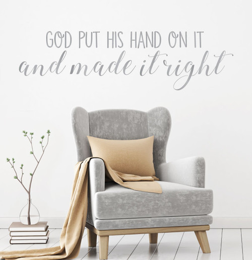Christian Wall Decal - God Put His Hand On It - Vinyl Scripture And Religious Home Decor - Church Decoration