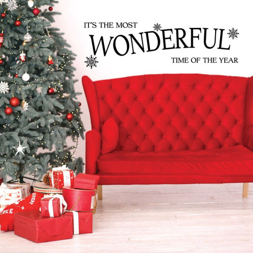 Christmas Wall Decal - Is the Most Wonderful Time of The Year - Holiday Vinyl Decor for Living Room or Home Decoration