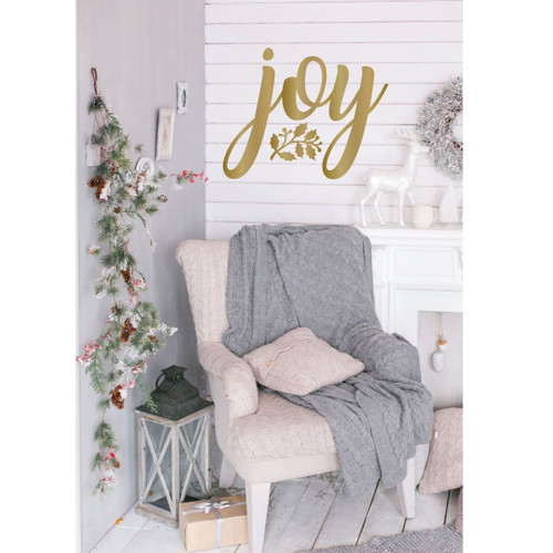 Christmas Wall Decal - Joy - Holiday Vinyl Decor for Living Room or Home Decoration
