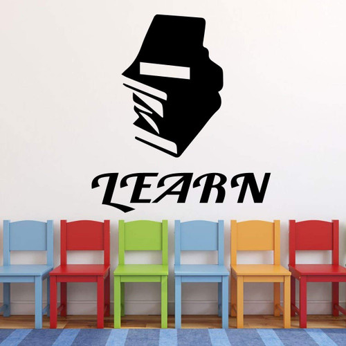 Classroom Decor Learn Quote with Book Silhouettes