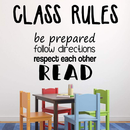 Classroom Decoration ' 'Class Rules' Vinyl Wall Decal - Back to School Gift for Any Teacher