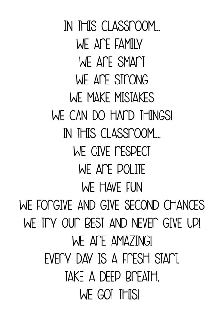 In This Classroom Motivational Decal