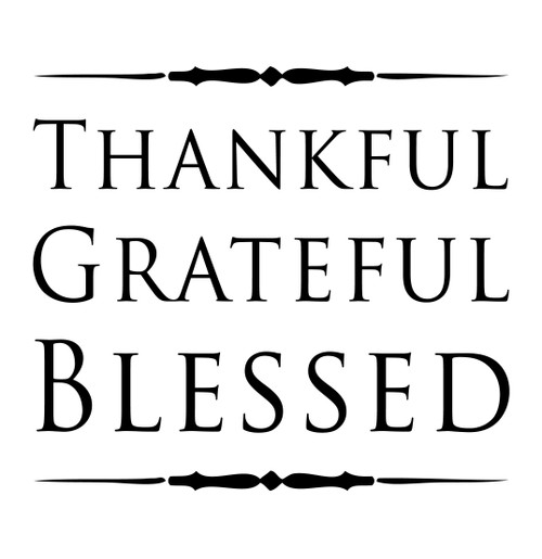 Family Quote Thankful Grateful Blessed Vinyl Wall Decal