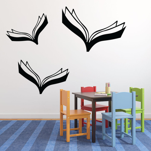 Flying Books Vinyl Wall Sticker