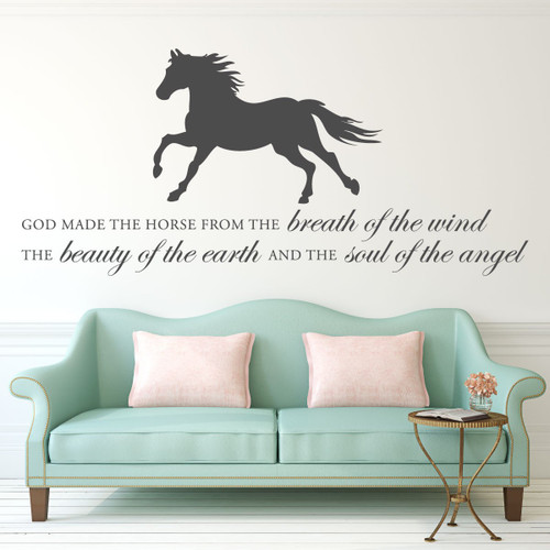 Inspirational Quote God Made The Horse Wall Sticker