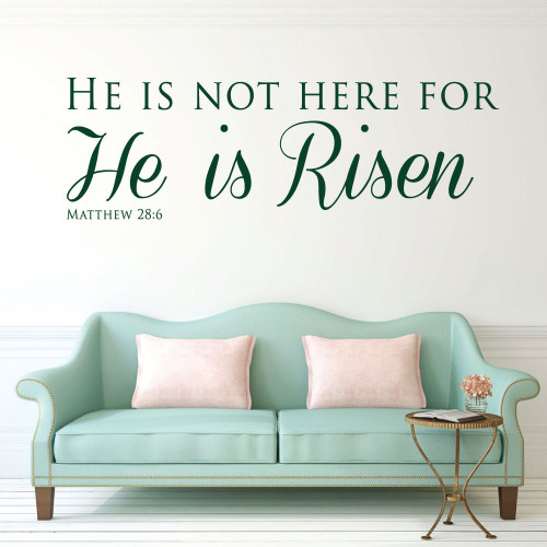 Religious He is Not Here for He is Risen Quote Vinyl Wall Sticker