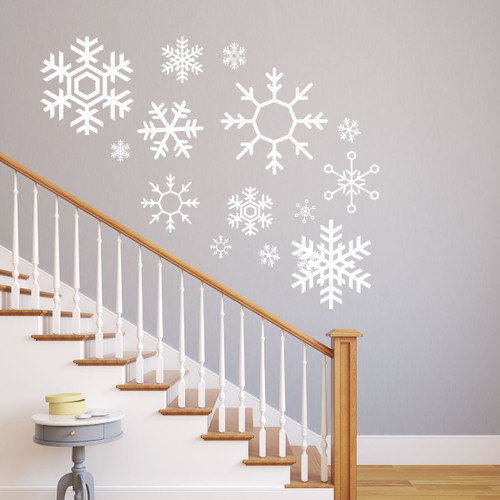 Winter Snowflakes | Bring The Feel of Winter to Your Home Decor with These Vinyl Wall Decal Stickers for The Holidays | Small, Large Sizes | White, Blue, Turquoise