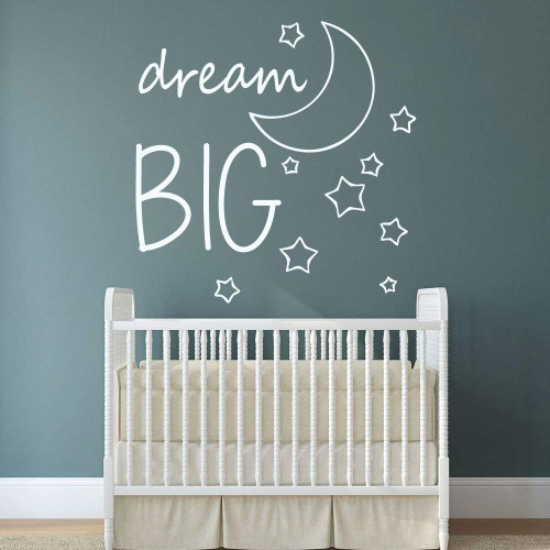 Dream Big Wall Decal - Nursery Decals, Little Girl Room Decor, Little Boy Room Decor, Baby Room Decor