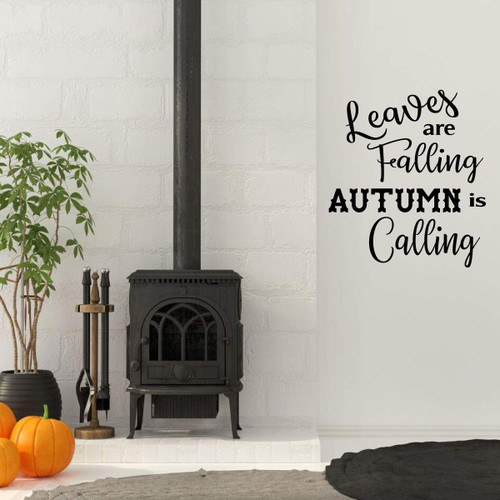 Fall Wall Decal ' 'Leaves are Falling Autumn is Calling' - Vinyl Decor for Living Room, Family Room or Home Decoration