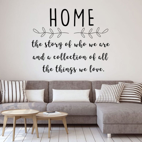 Family Wall Decal - HOME The Story Of Who We Are - Vinyl Art for Living Room, Bedroom or Home Decor