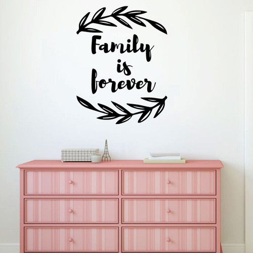 Family Wall Decal - Is Forever - Vinyl Art for Living Room, Bedroom or Home Decor