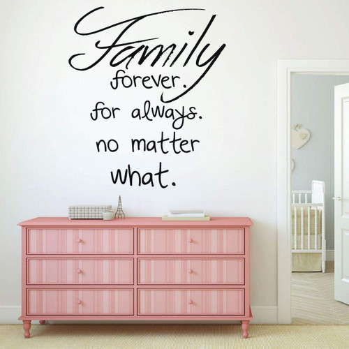 Family Wall Decals - Family Forever for Always No Matter What