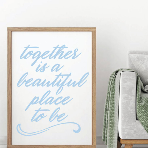 Family Wall Decals - Together Is A Beautiful Place To Be - Vinyl Art for Living Room, Bedroom or Home Decor
