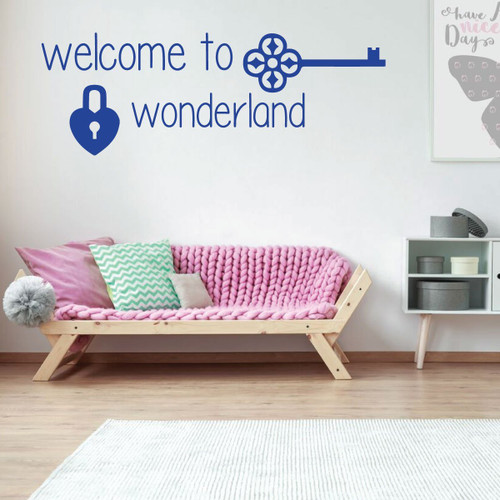 Girls Room Wall Decal - Welcome to Wonderland - Children Vinyl Decal Decoration for Bedroom or Playroom