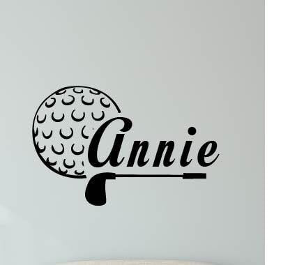 Golf Player Name Wall Decal - Vinyl Decor For Teen, Girls's Bedroom or Playroom - Sports Decorations