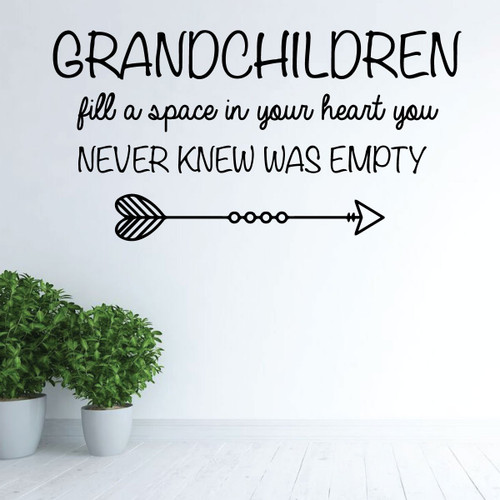 Grandma Wall Decal - Grandchildren Fill A Space - Grandmother's Vinyl Gift for Home Decor, Family Room or Living Room Decoration