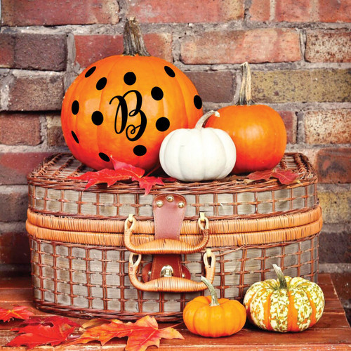 Halloween Decorations - 2 Sets of Black Letter B and Polks Dots for Decorating Jack-O-Lanterns, Pumpkins - Fall Decor Vinyl Decals, Party Favors
