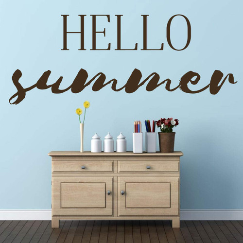 Hello Summer Home Decor Vinyl Wall Decal