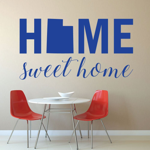 Home Sweet Home State of Utah Silhouette Vinyl Wall Art Decal For the Living Dining Family Room