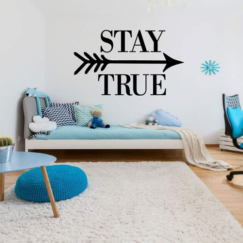 Home Wall Decal - Stay True - Silhouette Arrow Vinyl Decor For Bedroom, Living Room, Entryway, Playroom or Bathroom