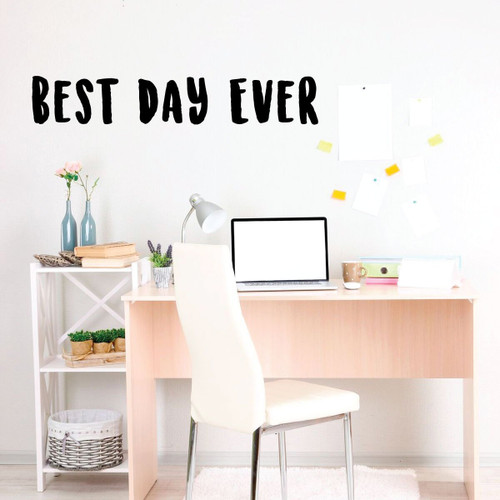 Inspirational Vinyl Quotes - Best Day Ever -Motivational Wall Decor for Bedroom, Living Room, Dorm or Home Decoration