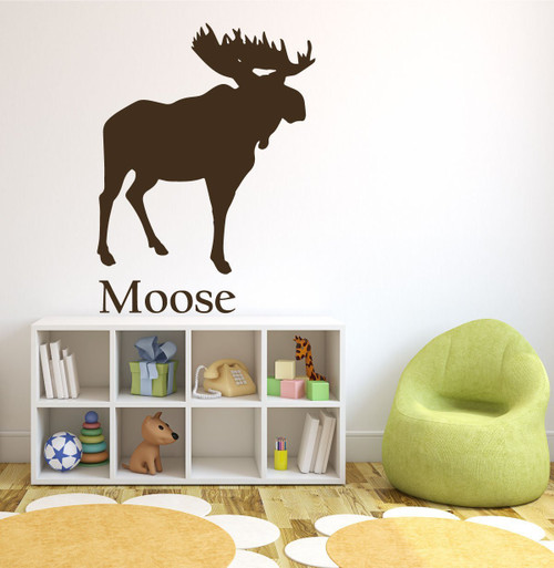 Large Moose Wall Decal - Educational Vinyl Sticker for Home, Playroom, or Classroom