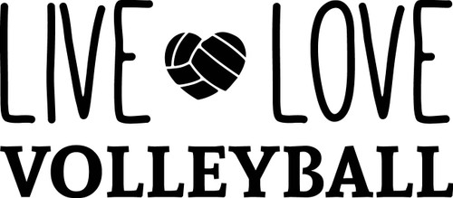 Live Love Volleyball Vinyl Wall Decal ' Volleyball Quote Wall Sticker for Girls Bedroom, Teen Room, Gym or Sports Decor ' Removable Wall Art