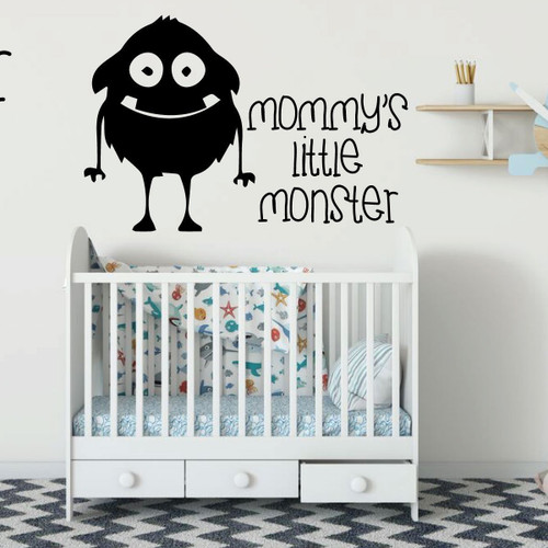 Nursery Wall Decal - Mommy's Little Monster - Vinyl Decor for Children's Bedroom or Playroom Decoration
