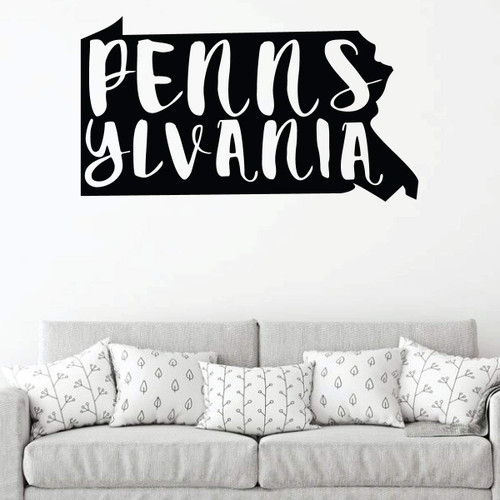 Pennsylvania Wall Decal - State Silhouette Vinyl Art for Home Decor, Living Room or Family Room Decoration
